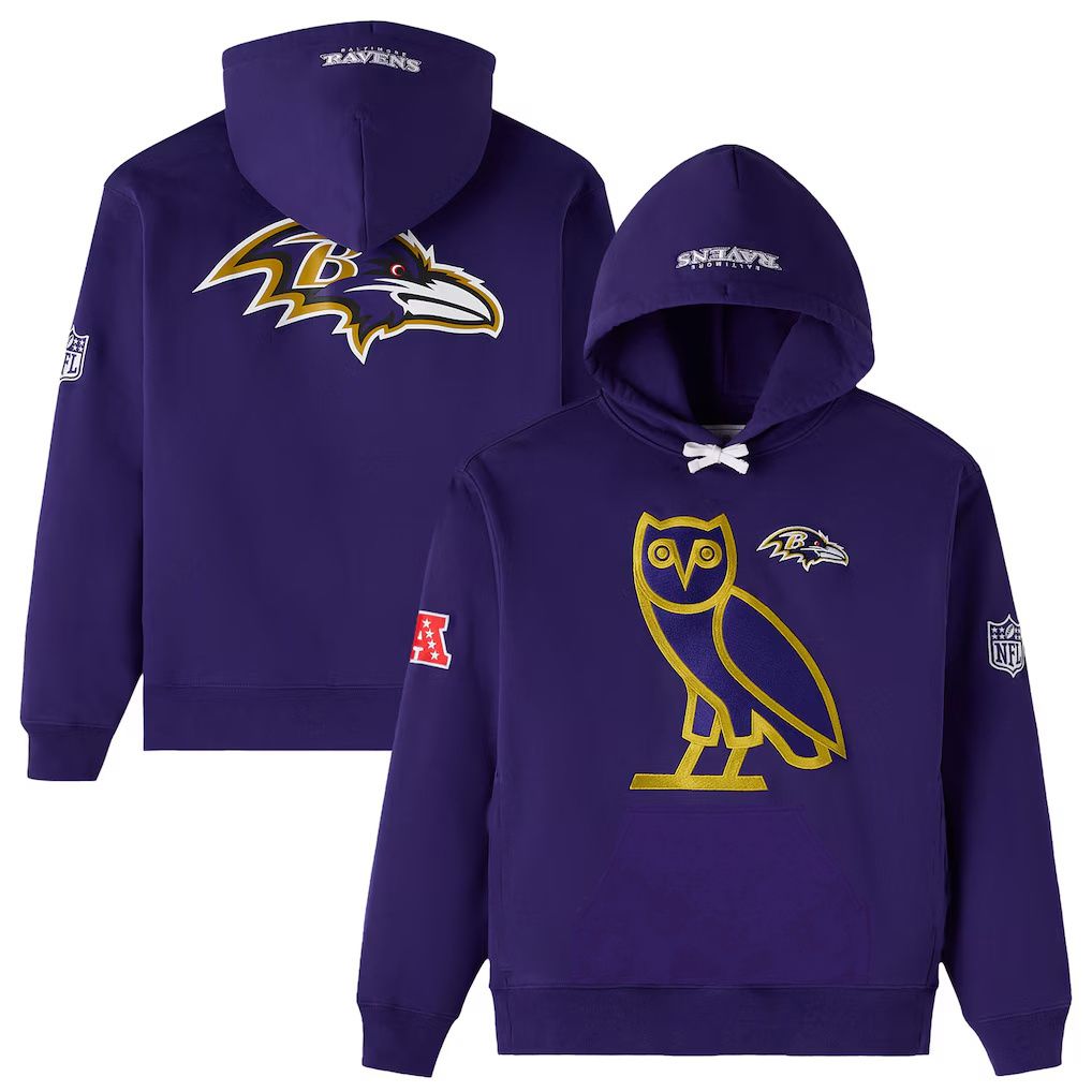 Men 2026 NFL Baltimore Ravens hoodie Purple 02